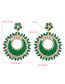 Fashion Green Round Beaded Earrings With Colored Diamonds
