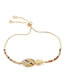 Fashion Color Brass Color Zircon Lion Head Pull Bracelet