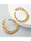 Fashion Golden C-shaped Stud Earrings With Rhinestones
