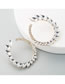 Fashion Color C-shaped Stud Earrings With Rhinestones
