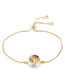 Fashion Color Brass Inlaid Colored Zircon Pull Adjustable Pearl Life Tree Bracelet