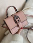 Fashion Pink Stitched Strap Shoulder Bag