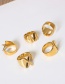 Fashion Golden R Letter Opening Adjustable Metal Ring