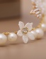 Fashion White Rhinestone Leaf Flower Hand-woven Pearl Headband