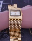 Fashion Golden Women's Quartz Watch With Steel Band And Diamonds