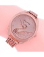 Fashion Big Swan Starry Swan Watch With Diamonds And Steel Band