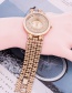 Fashion Golden Women's Watch With Quicksand Dial And Diamonds