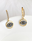 Fashion Golden Cubic Zirconia Eye Stud Earrings