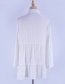Fashion White Cotton-flared Cutout Shirt-flare Sleeve-sleeve Blouse