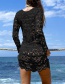 Fashion Beige Long Cutout Crocheted Long Sleeve Sun Cover Blouse