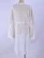 Fashion Apricot Hollow Knit Skirt Flare Sleeve Sunscreen Blouse