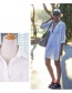 Fashion White Men's Cotton Shirt V-neck Long Sleeve Plus Size Sunscreen