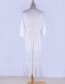 Fashion White V-neck Cotton Lace Multi-button Cardigan Skirt Sun Protection Clothing