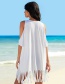Fashion White (printing Tassel) Fringe Off Shoulder Printed Lettering Swimsuit Blouse