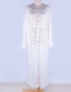 Fashion Apricot Cutout Knitted Long Sleeve Split Skirt Sun Protection Clothing