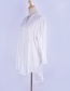 Fashion White V-neck Men's Cotton Patch Mesh Shirt Sunscreen Skirt