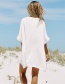 Fashion White Patterned Lanyard Plus Size Smock Sunscreen