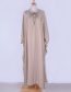 Fashion Khaki Satin-strap Plus Size Long Dress Blouse