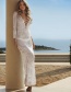 Fashion White Long Knit Strap Slim Sun Dress
