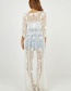 Fashion White Mid-length Shawl Lace Sun Protection Clothing