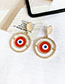 Fashion Red Alloy Resin Eye Cutout Round Stud Earrings