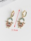 Fashion Golden Cubic Zirconia Girl Stud Earrings