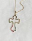 Fashion Golden Cubic Zirconia Cross Necklace