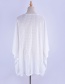 Fashion White Loose Plus Size Lace V-neck Sun Coat