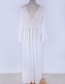 Fashion White Lace Cutout Flare Sleeve Sun Dress
