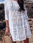 Fashion White Hollow Embroidered Lace Sun Coat