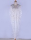 Fashion White Mesh Embroidered Long Cardigan Sun Protection Clothing