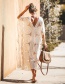 Fashion White Mesh Embroidered Long Cardigan Sun Protection Clothing