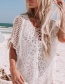 Fashion White Knitted Fringed Sunblock Clothing