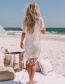 Fashion White Knitted Fringed Sunblock Clothing