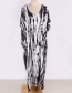 Fashion Black And White Human Cotton Positioning Blooming Loose Plus Size Sunscreen Dress