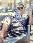 Fashion Black And White Human Cotton Positioning Blooming Loose Plus Size Sunscreen Dress