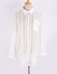 Fashion White Cotton Silk Button Sunscreen Blouse