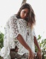 Fashion White Mesh Embroidered Robe Loose Plus Size Sunscreen