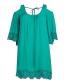 Fashion Blue-green Cotton Cotton Lace Off-the-shoulder Sun Protector