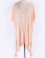 Fashion Pink Open-knit Loose Seaside V-neck Sun Dress