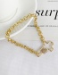 Fashion Golden Cubic Zirconia Cross Bracelet
