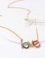 Fashion Color Openwork Necklace With Colored Diamonds