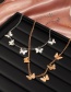 Fashion Golden Alloy Multiple Butterfly Pendant Necklace