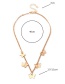 Fashion Golden Alloy Single Butterfly Pendant Necklace
