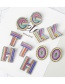 Fashion H Color Alphabet Embroidered Contrast Diamond Earrings
