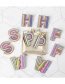 Fashion H Color Alphabet Embroidered Contrast Diamond Earrings