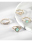 Fashion Color Mixing Crystal Alloy Ring Set With Diamonds