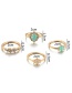 Fashion Color Mixing Crystal Alloy Ring Set With Diamonds