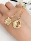 Fashion Golden Copper-set Zircon Sun Necklace