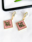 Fashion Mustard Green Alloy Resin Square Bee Studs